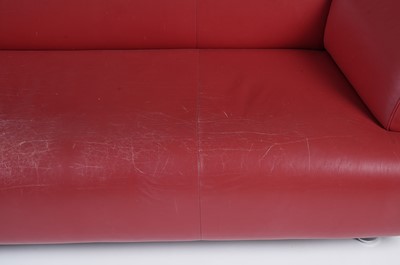 Lot 28 - Anita Schimdt for De Sede - Model DS91: red three seater sofa