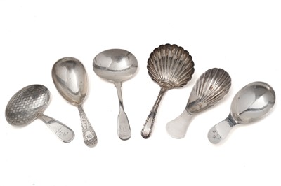 Lot 493 - Six silver caddy spoons