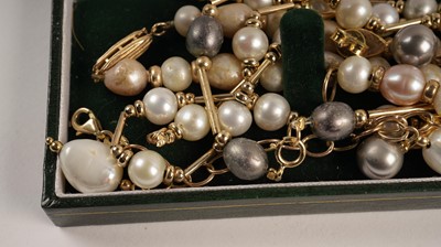 Lot 478 - A selection of cultured pearl necklaces, bracelets and earrings