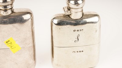 Lot 405 - Two silver hip flasks