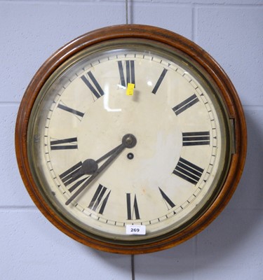 Lot 269 - A 19th Century walnut cased railway clock