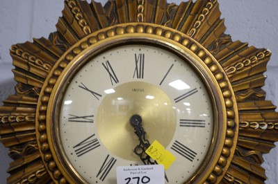 Lot 280 - Two Smiths sunburst wall clocks