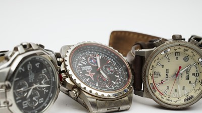 Lot 423 - An MWC military steel cased wristwatch and others
