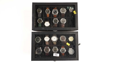 Lot 518 - A selection of steel cased dress watches