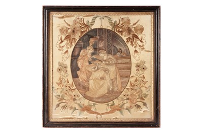 Lot 1025 - A George III silkwork picture