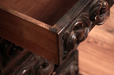 Lot 13 - A Victorian oak pedestal desk