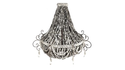 Lot 85 - A large and decorative artisan 'Klaylife' clay bead and metal chandelier