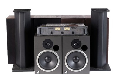 Lot 447 - Three pairs of monitor speakers and a stereo amplifier