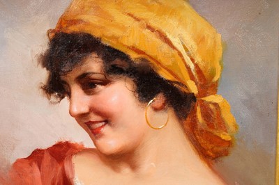 Lot 89 - 19th Century Italian School - Portrait of a Girl with Gold Earring | oil