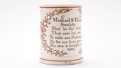 Lot 822 - Early 19th-century Sunderland creamware mug