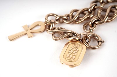 Lot 412 - A yellow gold fancy link chain bracelet