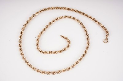 Lot 413 - A 9ct yellow gold ropetwist chain necklace