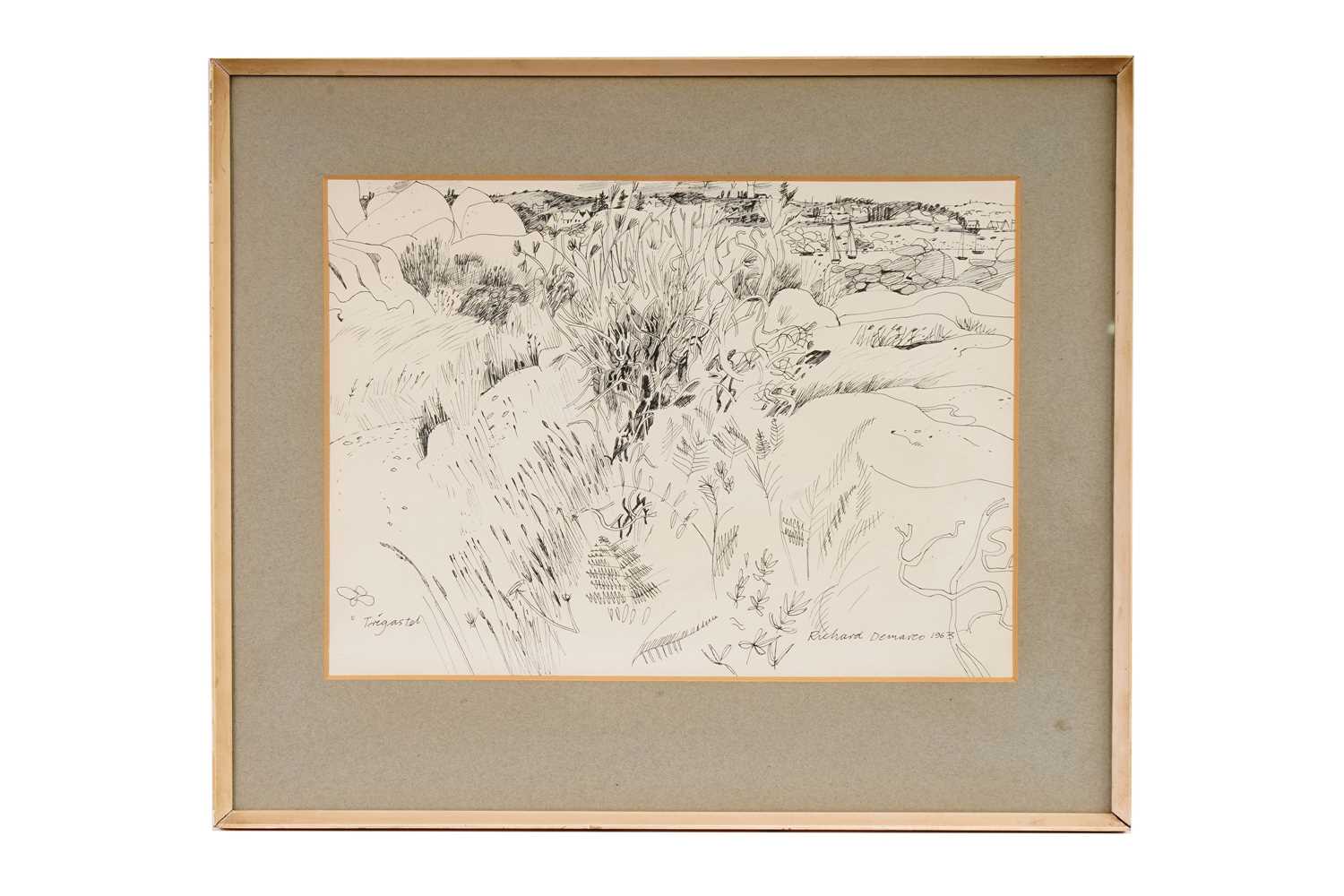 Lot 1248 - Richard Demarco - "Trégastel", Brittany scene | pen and ink