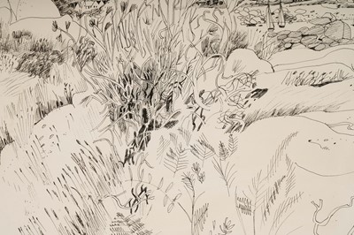Lot 1248 - Richard Demarco - "Trégastel", Brittany scene | pen and ink