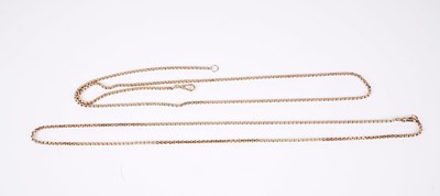 Lot 494 - A pair of matching yellow gold chains