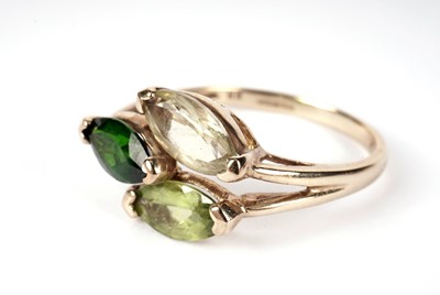 Lot 441 - Two coloured stone dress rings