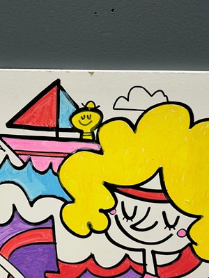Lot 1259 - Jon Burgerman - Favourite Sport | marker pen on panel