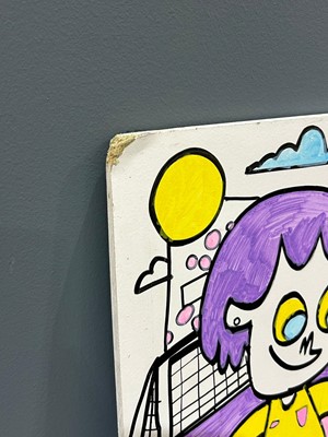 Lot 1259 - Jon Burgerman - Favourite Sport | marker pen on panel