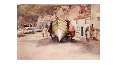 Lot 607 - Robert Jobling -  Boats at Staithes | watercolour