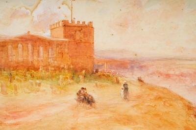Lot 68 - Robert Jobling - Misty Morning at St Mary's Church Whitby | watercolour