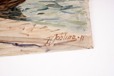 Lot 610 - Robert Jobling - Preparing the Boat at Staithes | watercolour