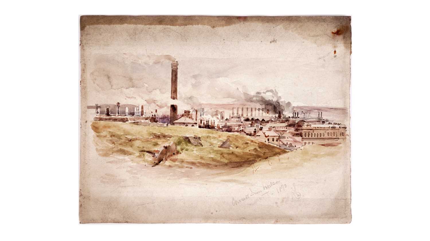 Lot 601 - Robert Jobling - Consett Iron Works | watercolour