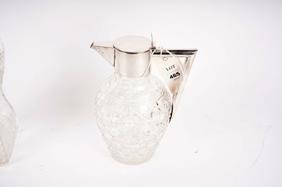 Lot 465 - A Victorian silver mounted claret jug; and a decanter