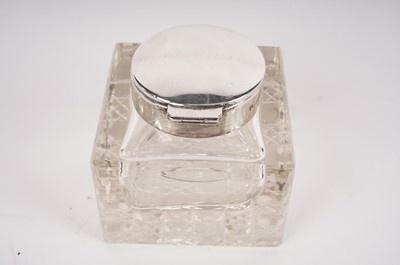 Lot 466 - An Edwardian inkwell; a scent bottle; and a bowl