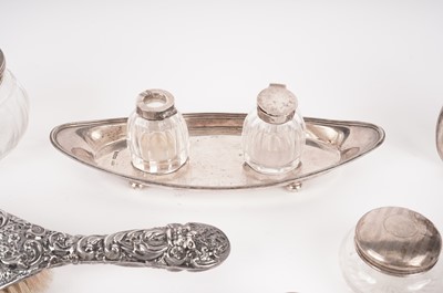Lot 444 - A selection of silver desk and dressing table accessories
