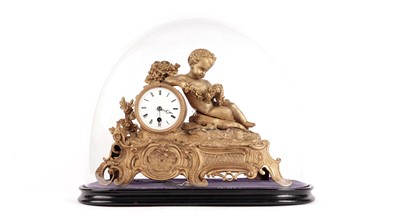 Lot 864 - A 19th Century gilt metal figural clock