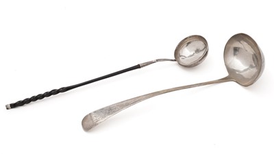 Lot 146 - A Scottish soup ladle and a Scottish punch ladle