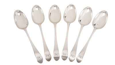 Lot 154 - A set of six Scottish provincial tablespoons