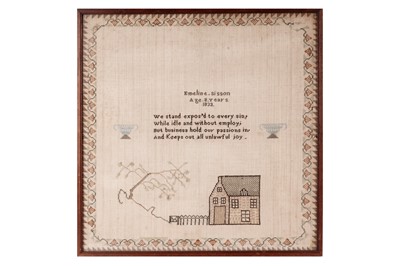 Lot 945 - Two 19th Century needlework samplers worked by the Sisson sisters