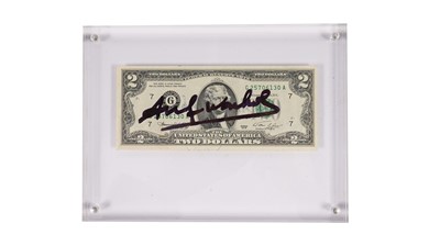 Lot 153 - Andy Warhol - Signed Two Dollar Bill