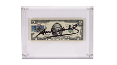 Lot 154 - Andy Warhol - Signed Two Dollar Bill