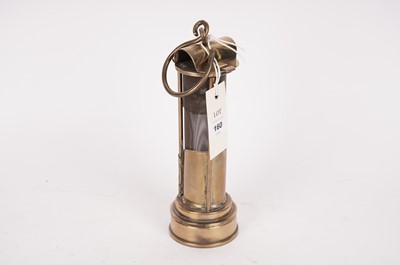 Lot 160 - A 19th Century brass Davy miners lamp