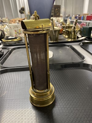 Lot 160 - A 19th Century brass Davy miners lamp