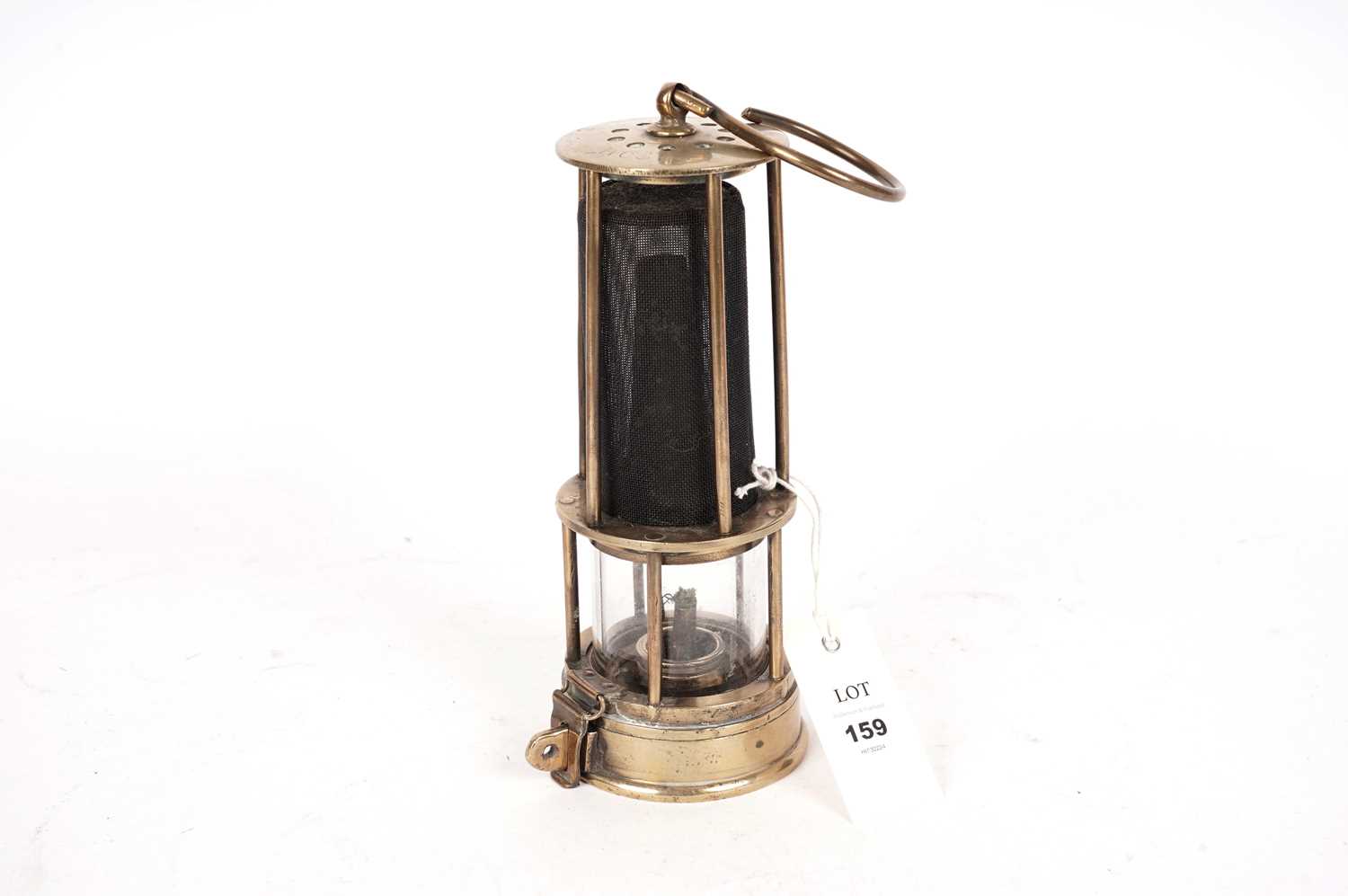 Lot 196 - A 19th Century brass Clanny miners safety lamp