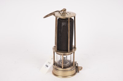 Lot 196 - A 19th Century brass Clanny miners safety lamp