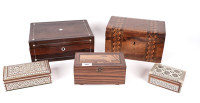Lot 165 - A 19th Century mahogany jewellery box and other boxes