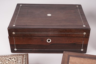 Lot 165 - A 19th Century mahogany jewellery box and other boxes