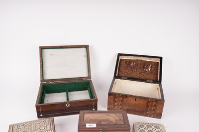 Lot 165 - A 19th Century mahogany jewellery box and other boxes