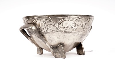 Lot 186 - A Tudric Pewter twin handled rose bowl