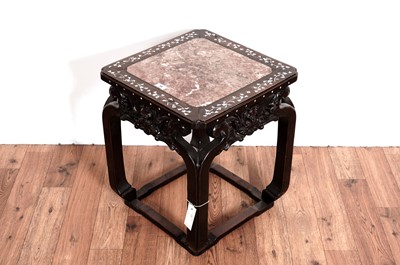 Lot 31 - A Chinese Oriental hardwood table of square form