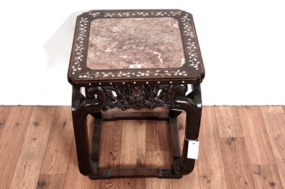 Lot 31 - A Chinese Oriental hardwood table of square form