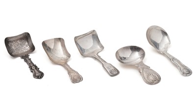 Lot 257 - Five various antique caddy spoons