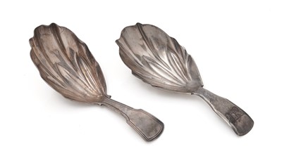 Lot 268 - Two similar antique caddy spoons