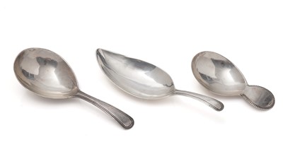 Lot 279 - Three George III caddy spoons