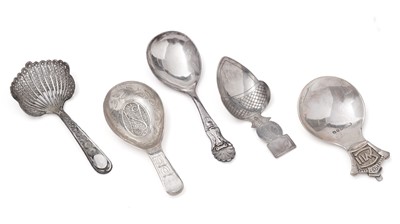 Lot 306 - Five assorted caddy spoons