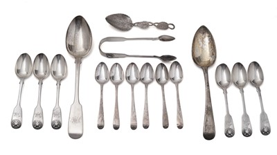 Lot 404 - A mixed lot of spoons and other items